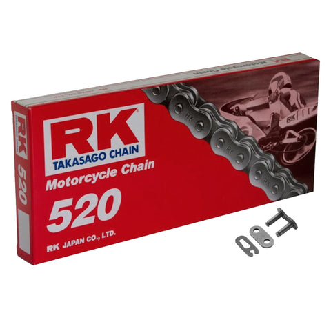 RK 520 Steel Standard Motorcycle Drive Chain 520 Pitch 114 Links with Split Link