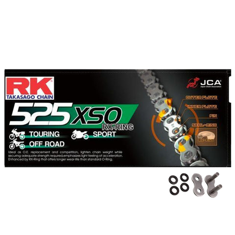 RK 525 ZXW Black Scale 120 Link X-Ring Super Heavy Duty Motorcycle 