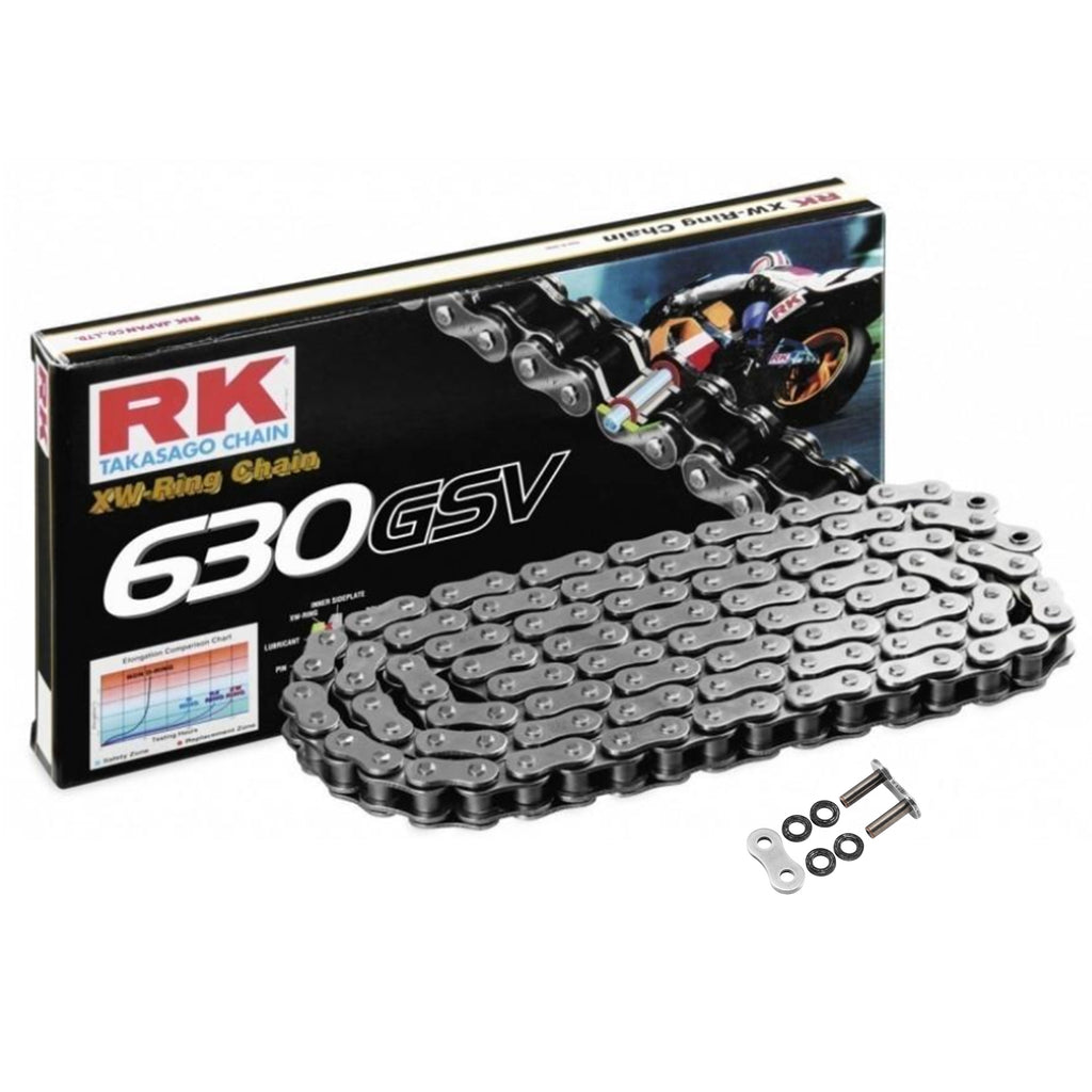 RK 630 GSV Silver 90 Classic Bike X-Ring Super Heavy Duty Motorcycle Chain