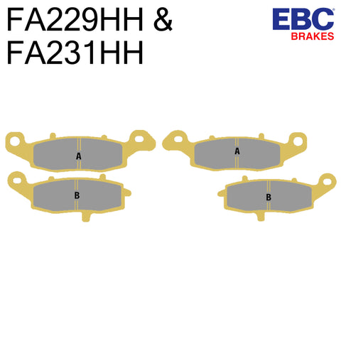 EBC Sintered Front Brake Pads FA229HH & FA231HH (Two Calipers)